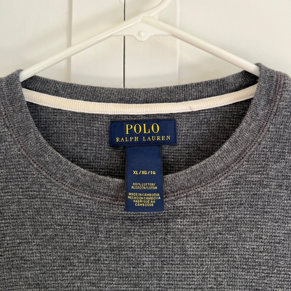 Polo Ralph Lauren Waffle Knit Tee Shirt in Gray Size XL - Picture 3 of 7